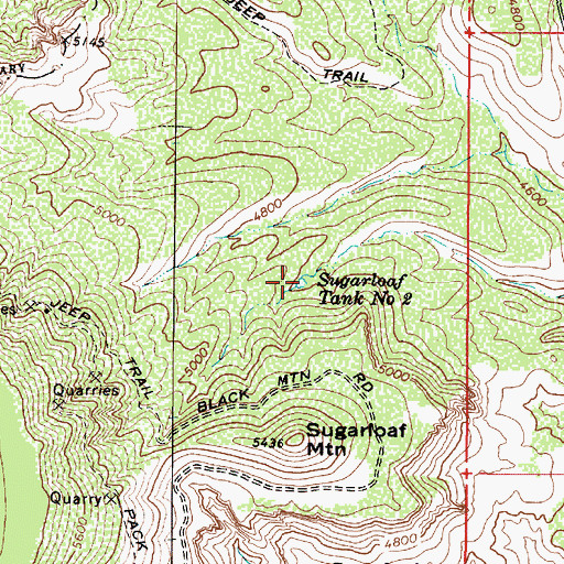 Topographic Map of Sugarloaf Tank Number Two, AZ