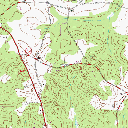 Topographic Map of Bushville School (historical), GA