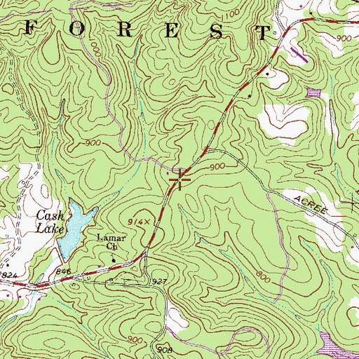 Topographic Map of Corinth Church (historical), GA