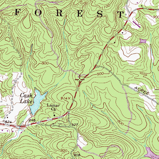Topographic Map of Corinth School (historical), GA