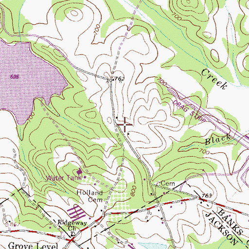 Topographic Map of Flat Creek School (historical), GA
