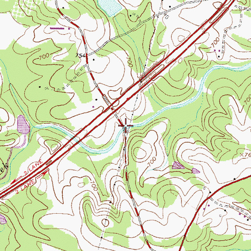 Topographic Map of Hardens Bridge, GA