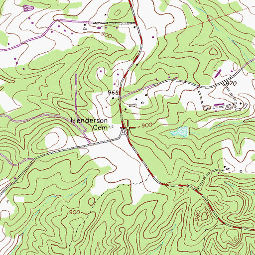 Topographic Map of Henderson School (historical), GA