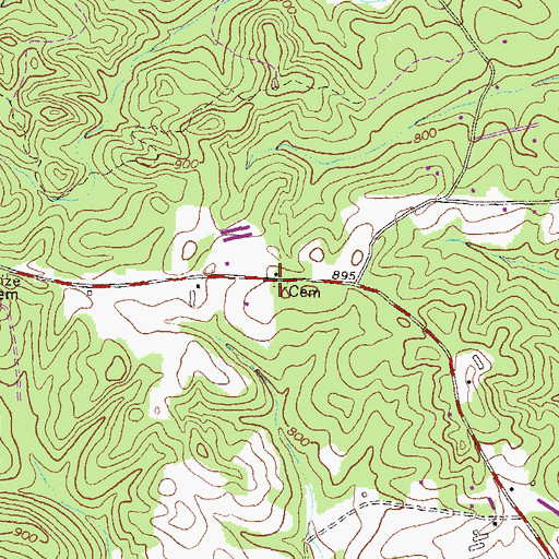 Topographic Map of Martin Cemetery, GA