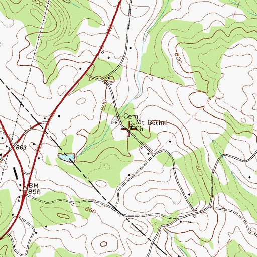 Topographic Map of Mount Bethel School (historical), GA
