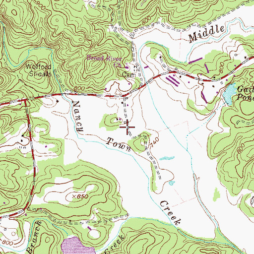 Topographic Map of Nancytown (historical), GA