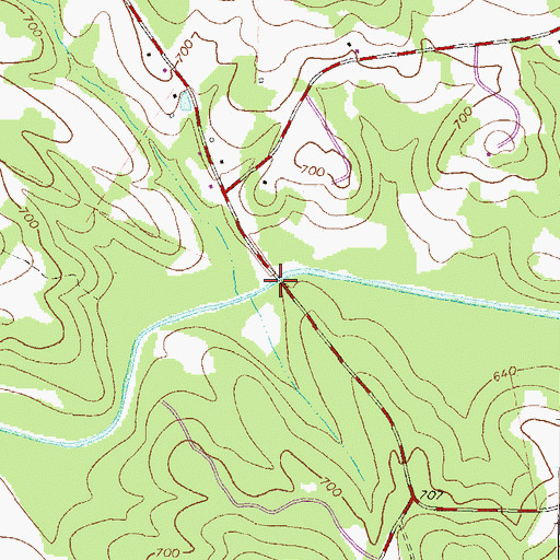 Topographic Map of New Salem Covered Bridge, GA
