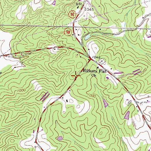 Topographic Map of Poplar Spring School (historical), GA