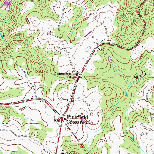 Topographic Map of Pruitt, GA