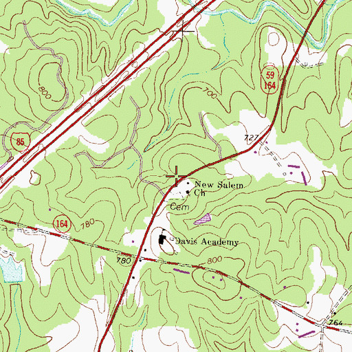 Topographic Map of Salem School (historical), GA