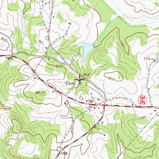 Topographic Map of Bald Springs Church, GA