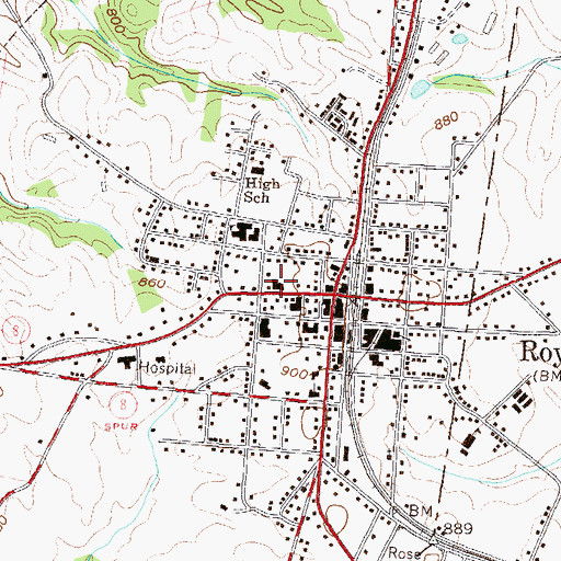 Topographic Map of Brown Hospital (historical), GA