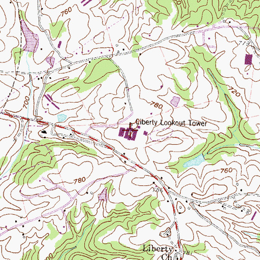 Topographic Map of Franklin County High School, GA