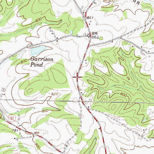 Topographic Map of McDuffies Store (historical), GA