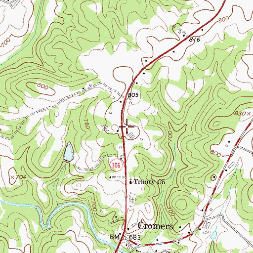 Topographic Map of Nails Creek Church (historical), GA