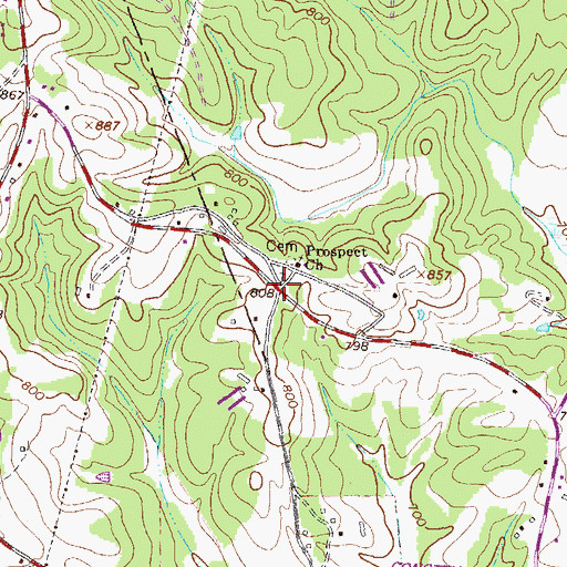 Topographic Map of Prospect, GA