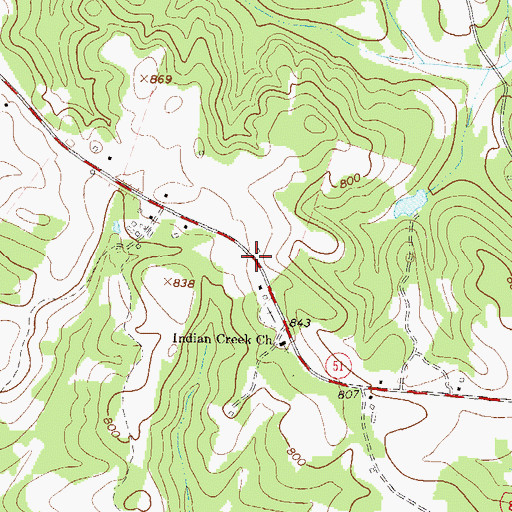 Topographic Map of Walnut Hill (historical), GA