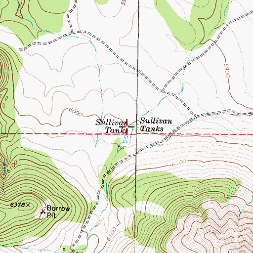 Topographic Map of Sullivan Tanks, AZ