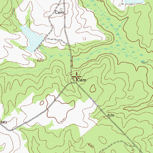 Topographic Map of Murder Creek Cemetery, GA