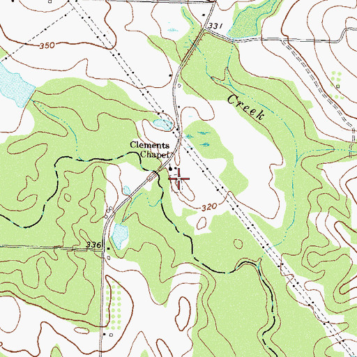 Topographic Map of Clements Chapel Cemetery, GA