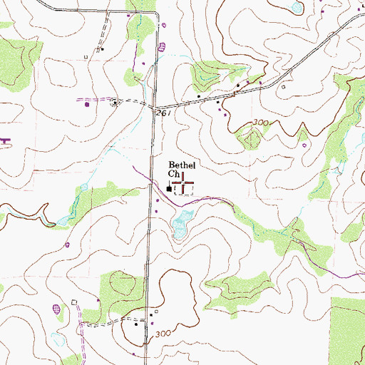 Topographic Map of Bethel Cemetery, GA