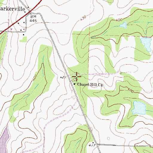 Topographic Map of Chapel Hill Cemetery, GA