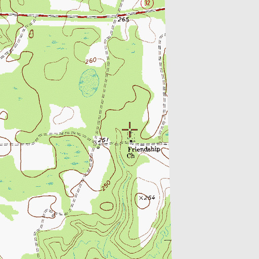 Topographic Map of Friendship Cemetery, GA