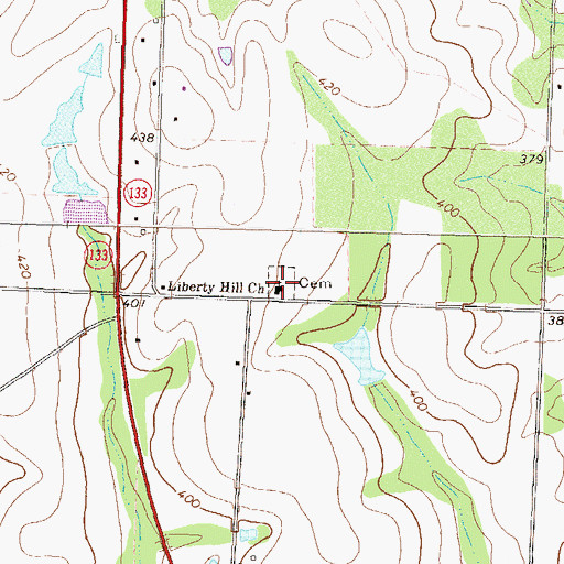 Topographic Map of Liberty Hill Baptist Church, GA
