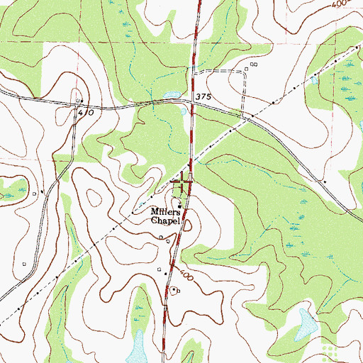 Topographic Map of Millers Chapel Cemetery, GA