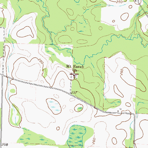 Topographic Map of Mount Horeb Cemetery, GA