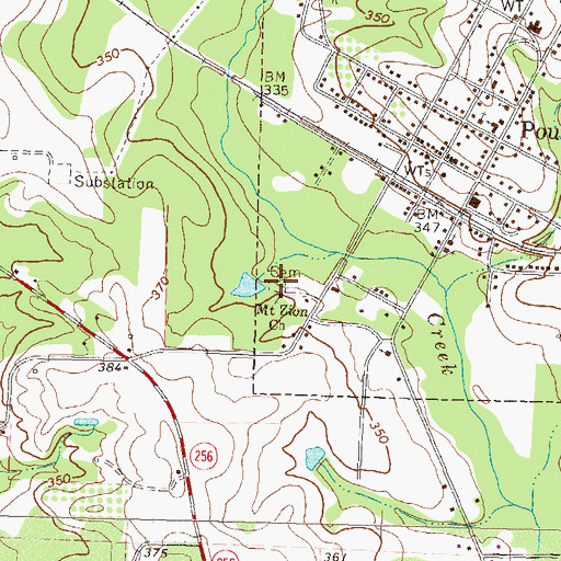 Topographic Map of Mount Zion Church, GA