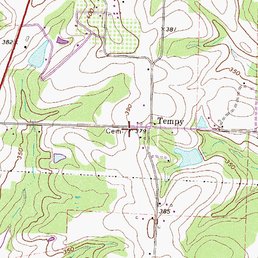 Topographic Map of Tempy Cemetery, GA