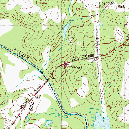 Topographic Map of Bethlehem Cemetery, GA
