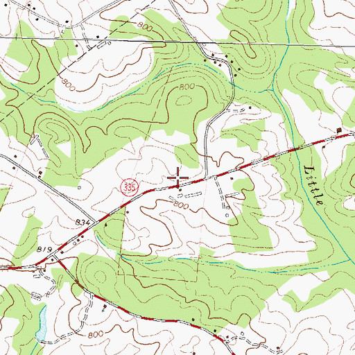 Topographic Map of Brockton Road Church, GA
