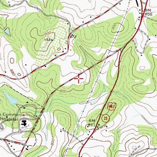 Topographic Map of Calvary Church, GA