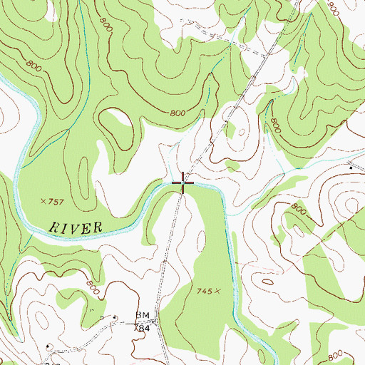 Topographic Map of Candler Bridge, GA