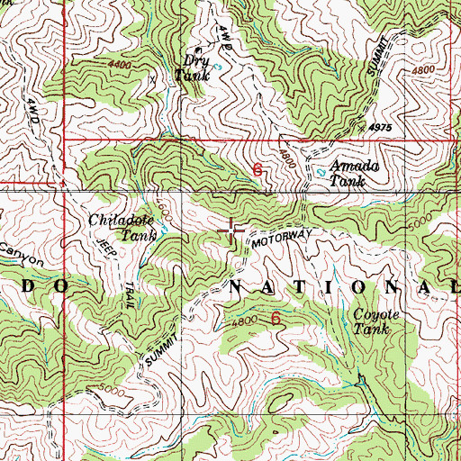 Topographic Map of Summit Motorway, AZ