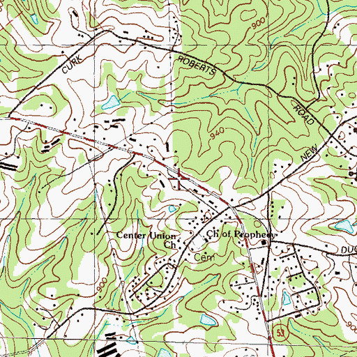 Topographic Map of Center Union School (historical), GA