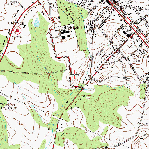 Topographic Map of Commerce Elementary School, GA