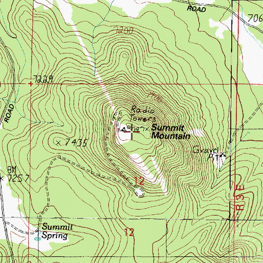 Topographic Map of Summit Mountain, AZ