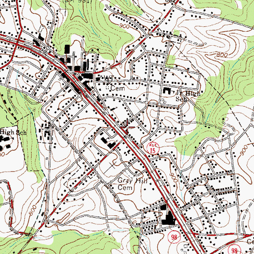 Topographic Map of Commerce Public Library, GA