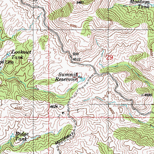 Topographic Map of Summit Reservoir, AZ