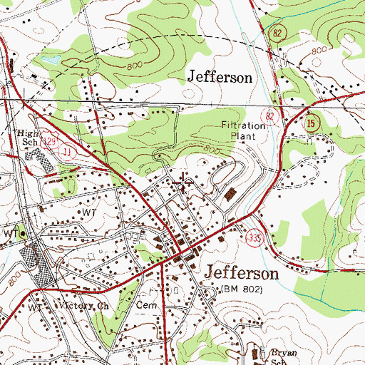 Topographic Map of First Methodist Church, GA