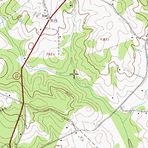 Topographic Map of Flanagans Mill (historical), GA