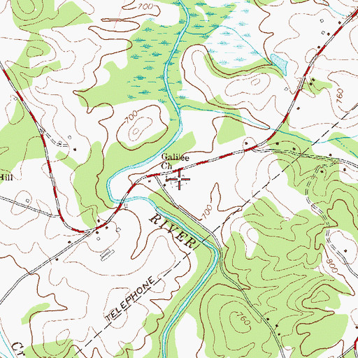 Topographic Map of Galilee Cemetery, GA