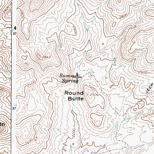 Topographic Map of Summit Spring, AZ