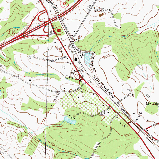Topographic Map of Harmony Christian Church, GA