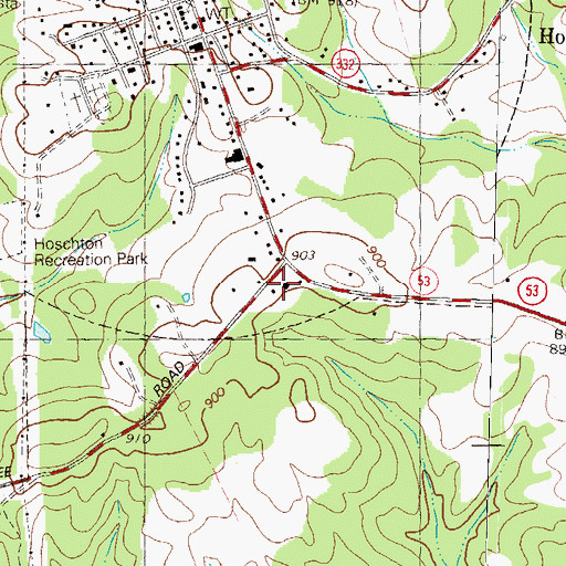 Topographic Map of Hillcrest-Allen Clinic and Hospital (historical), GA