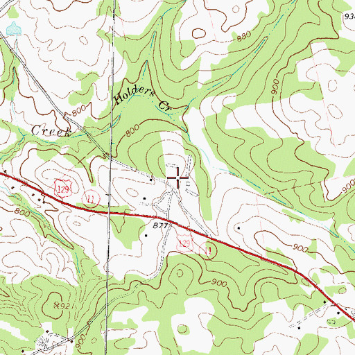 Topographic Map of Holder Plantation, GA