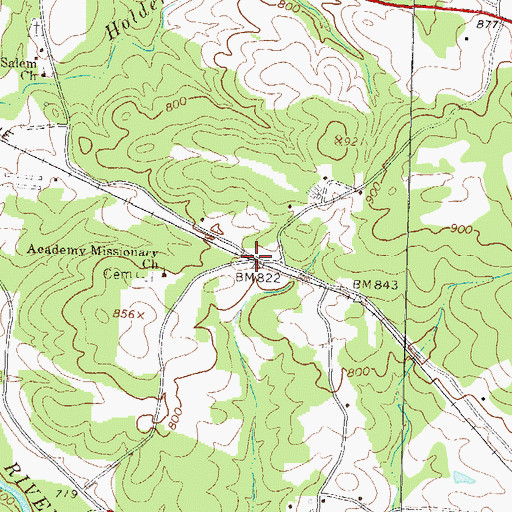Topographic Map of Holders, GA